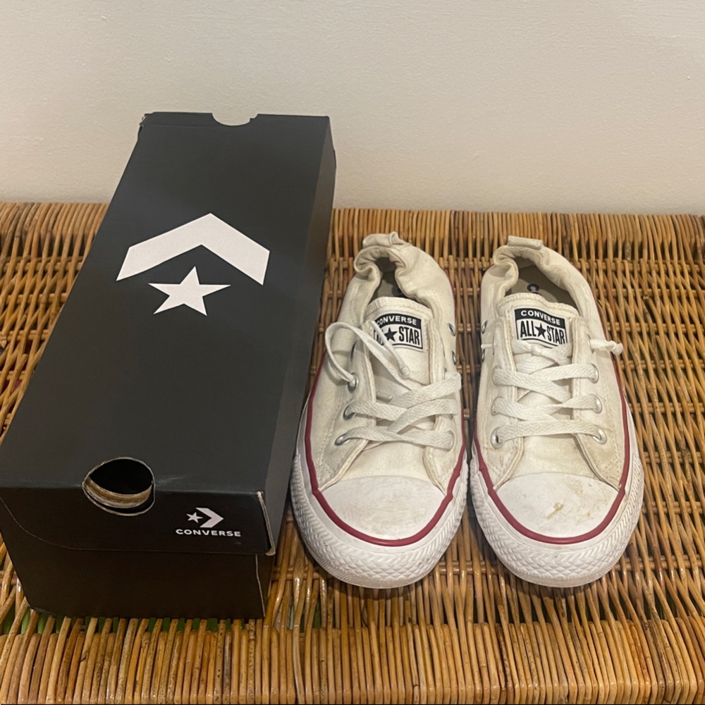 Converse Off-White Sneakers with Red Trim